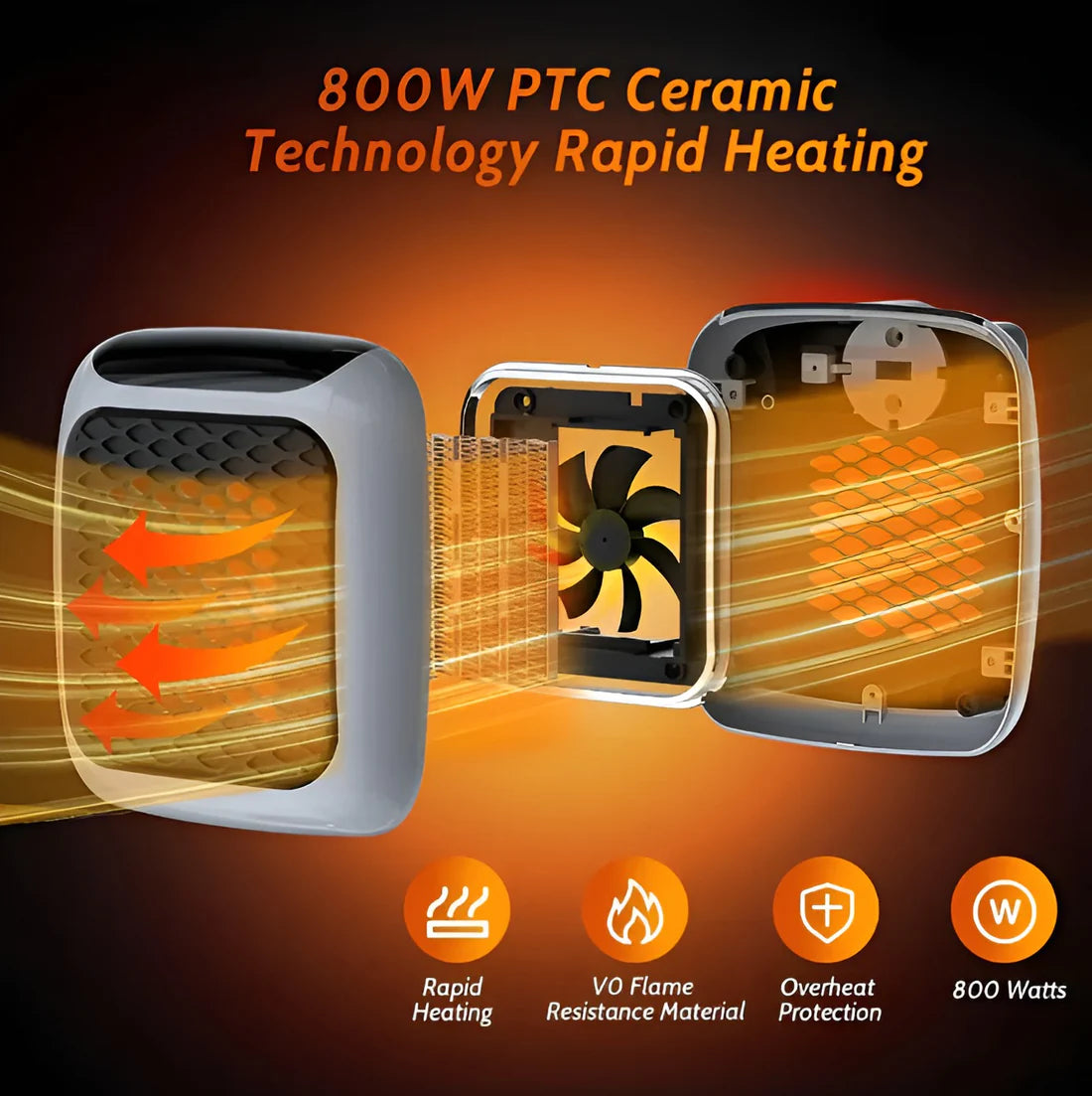 Modern Wall-Mounted Electric Heater – Quiet Performance, Powerful Warmth & Safe Operation